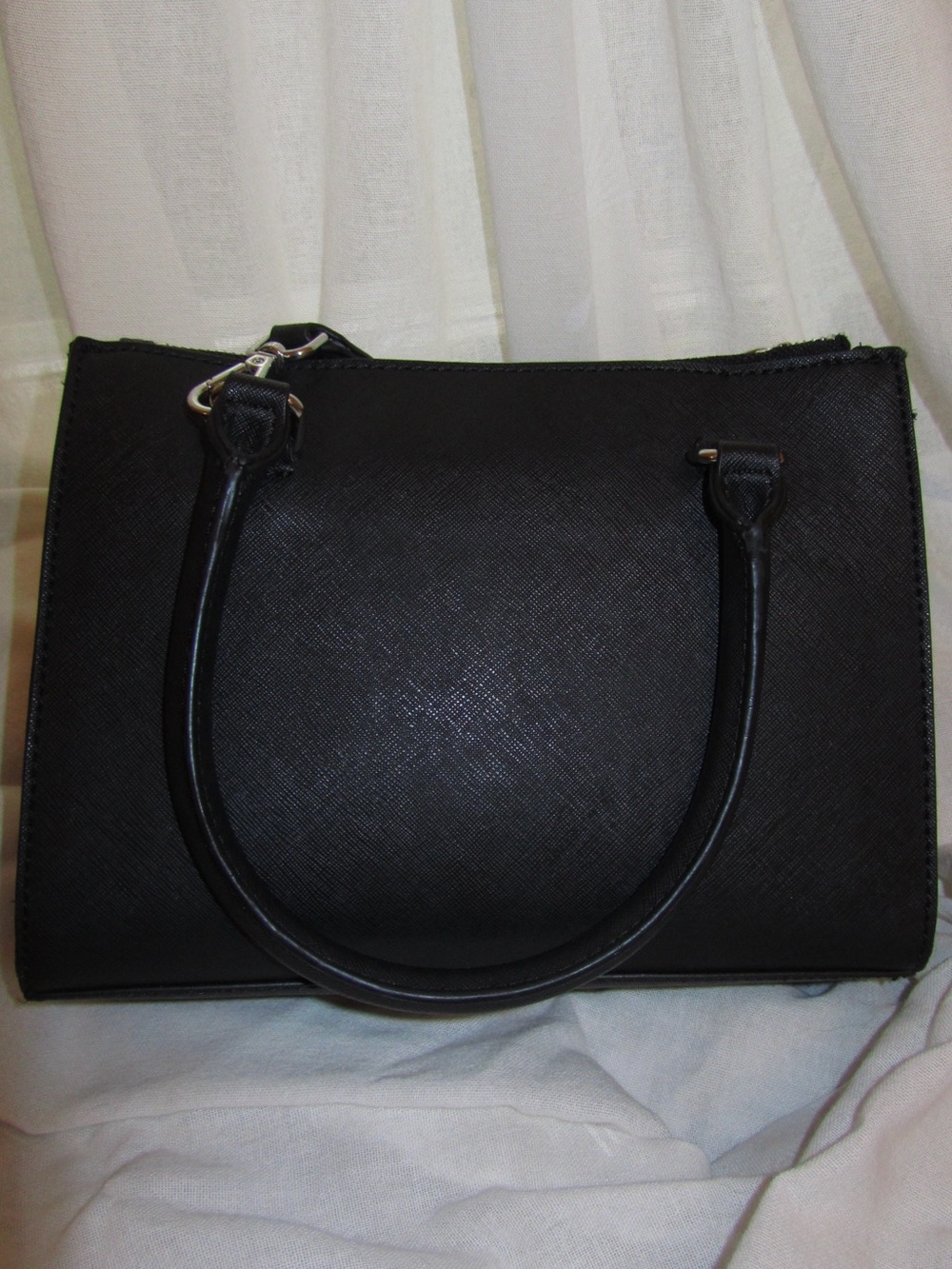 Authentic GUESS Black Logo Top-Handle Bag with Two Straps - Picture 13 of 16